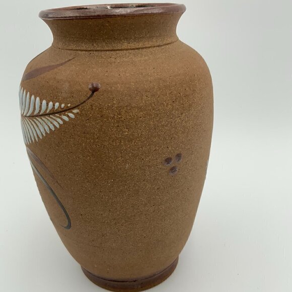 Vintage Mexico TONALA Vase Folk Art Pottery Hand Painted Bird TACAT - Picture 4 of 8